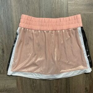 Lucky in Love High Waist Boxer Skirt Womens XS Rose Gold Metallic Tennis Golf